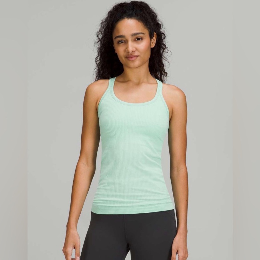 Lululemon Ebb To Street Tank Size 4 Heathered Fresh Teal / Wild Mint